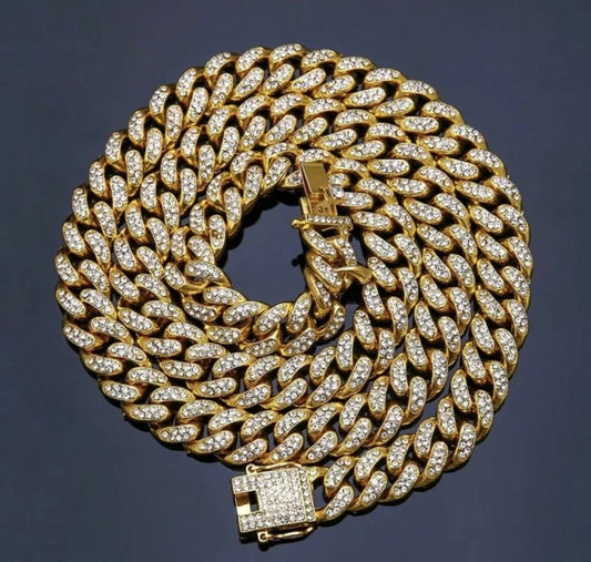 24 Inch Mens Iced Out Diamond Thick Miami Cuban Link Chain Necklace Hip Hop