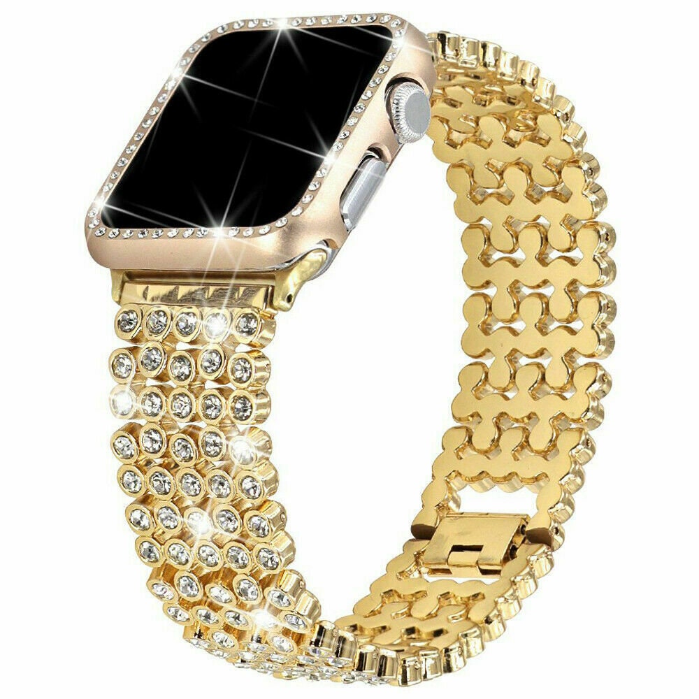 For Apple Watch Series 5/4/3 Bling diamond Bracelet Watch Strap Band Case Cover