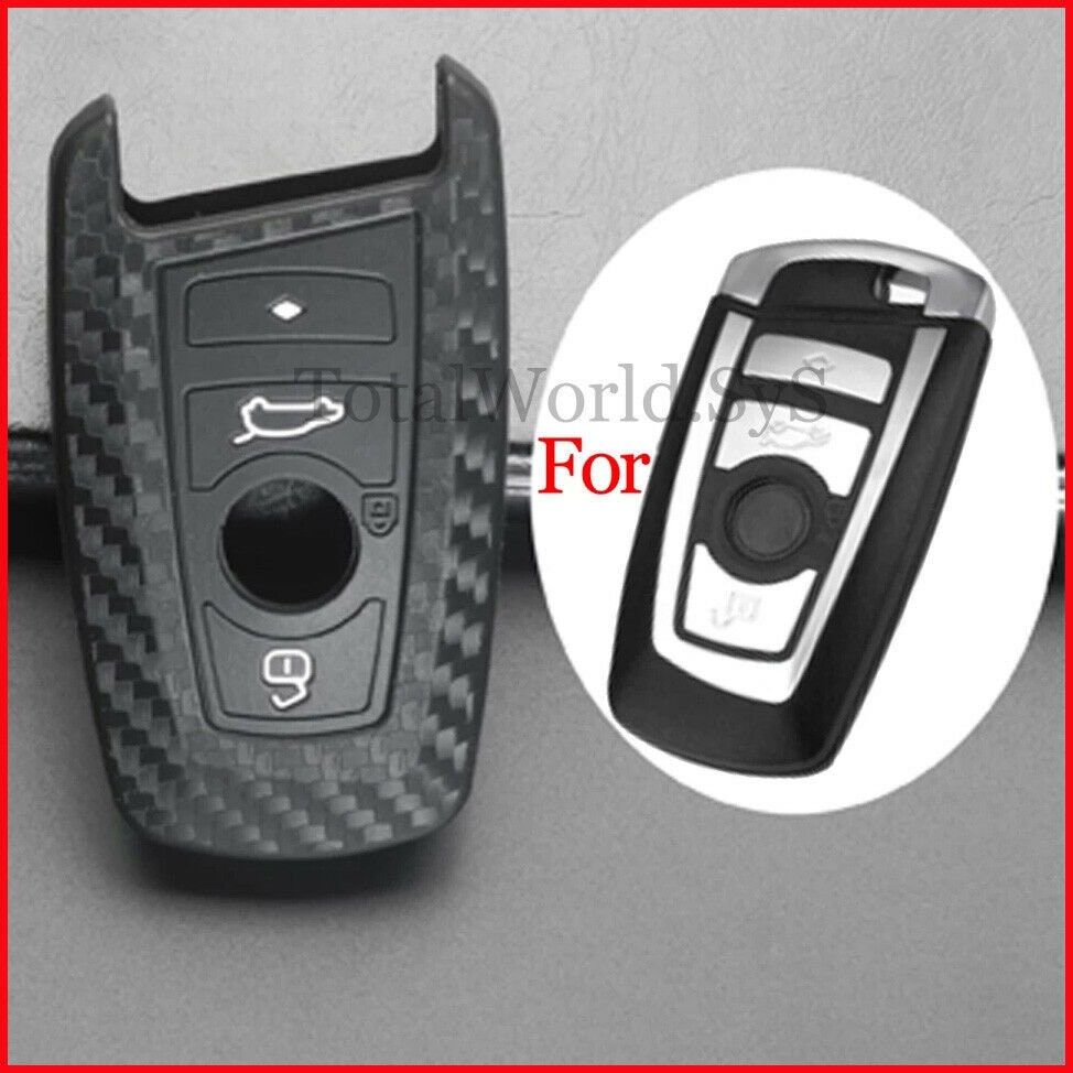 Fits BMW 1 2 3 4 5 6 7 Series X3 X4 Carbon Fiber Key Case Cover Fob Holder Shell