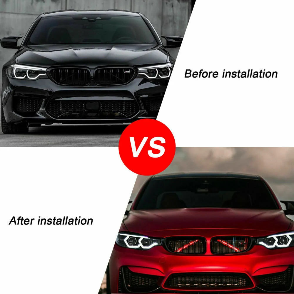 Compatible For BMW Red Grill Bar V Brace G32 6 Series Front Grille Trim Strips Cover