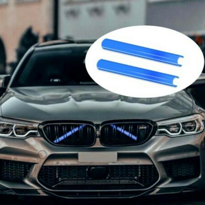 Fits BMW Badge Blue 2 Grill Bar V Brace For BMW F25/F26 1 2 3 4 Series Front Grille Trim Strip Cover