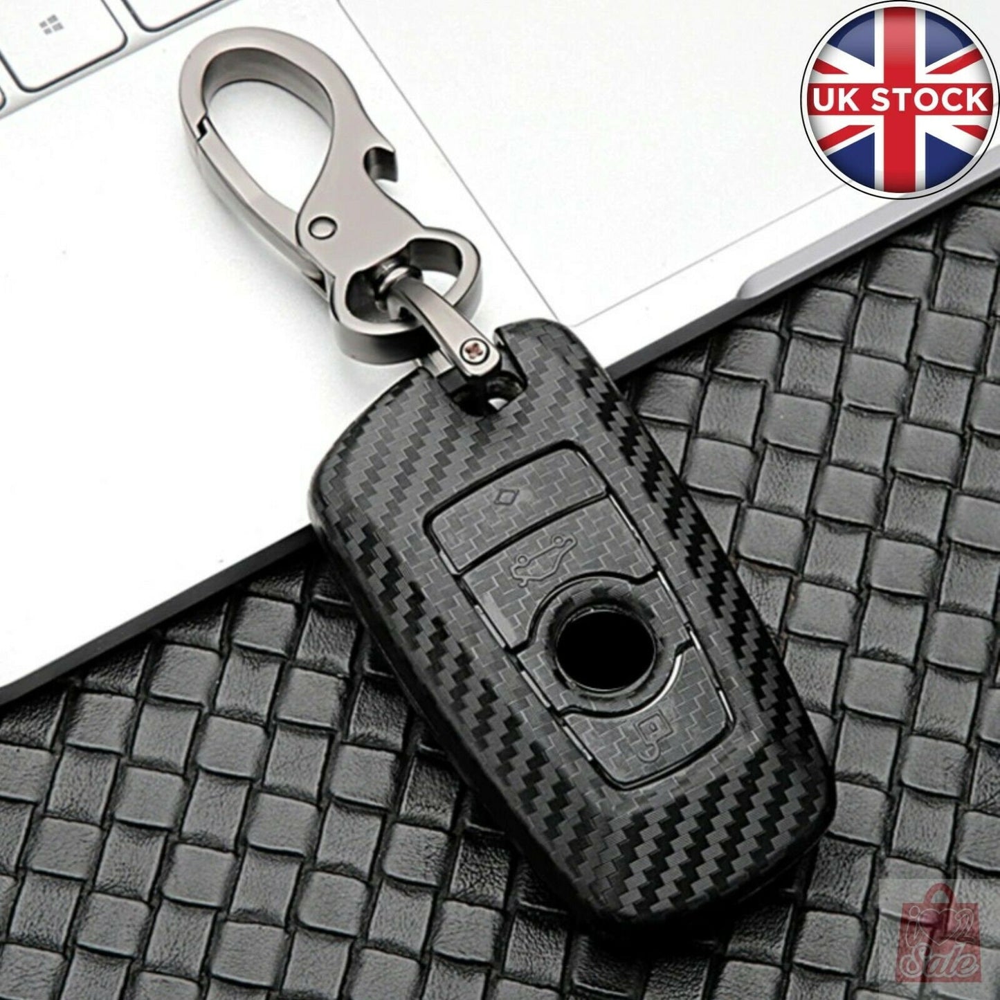 carbon fiber pattern key cover case compatible for bmw 5 e90 f10 f20 f30