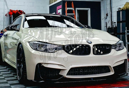 White Vinyl Front Grille Trim Strips Pipe V Brace For BMW F31,F32,F34,F35,F36 3 & 4 series