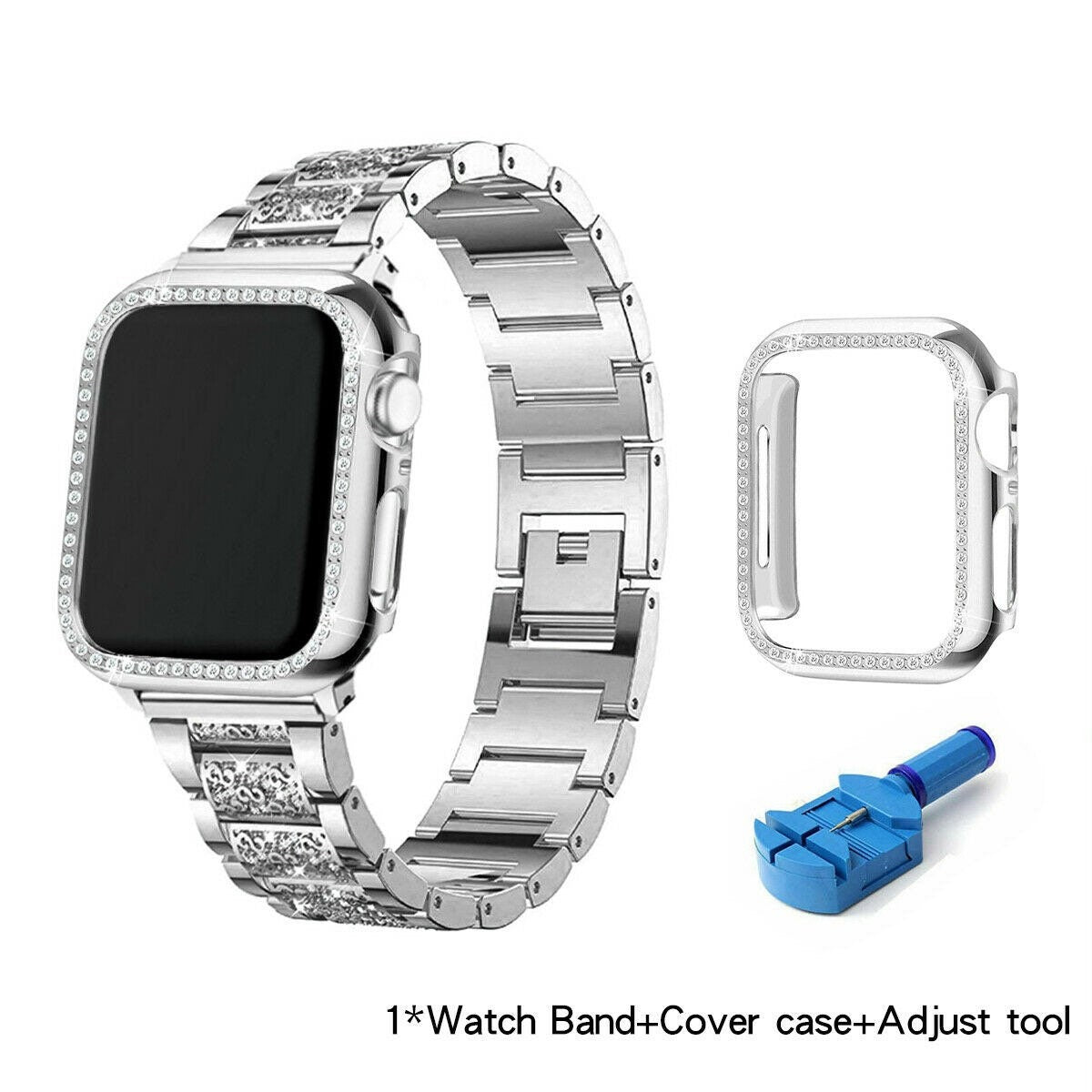 Crystal Stainless Metal Strap For Apple Watch Band 42mm 38mm 40mm 44mm