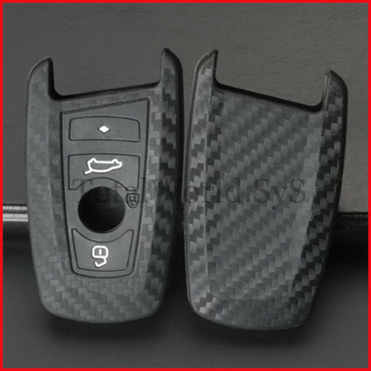 fits BMW 1 2 3 4 5 6 7 Series X3 X4 Carbon Fiber Key Case Cover Fob Holder Shell