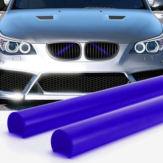 Fits BMW e60 Blue 2 Grill Bar V Brace For BMW Front Grille Trim Strip Cover