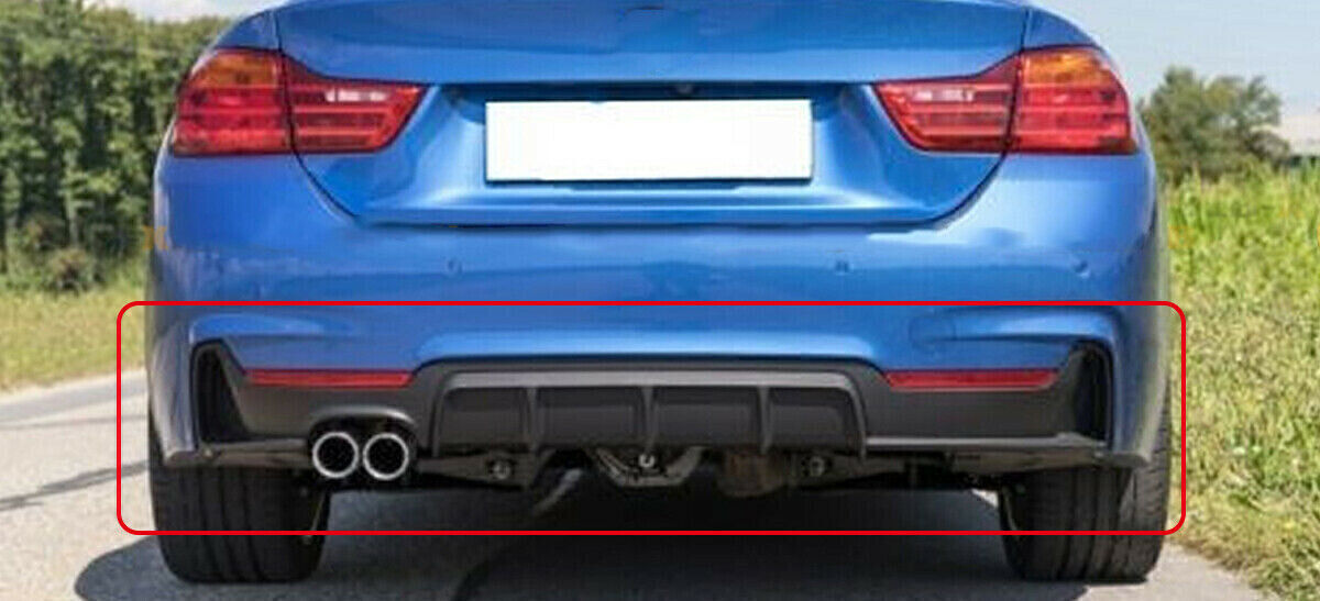 1Set Front Bumper Spoiler Rear Diffuser For BMW 4 Series 2014-2020 Gloss Black