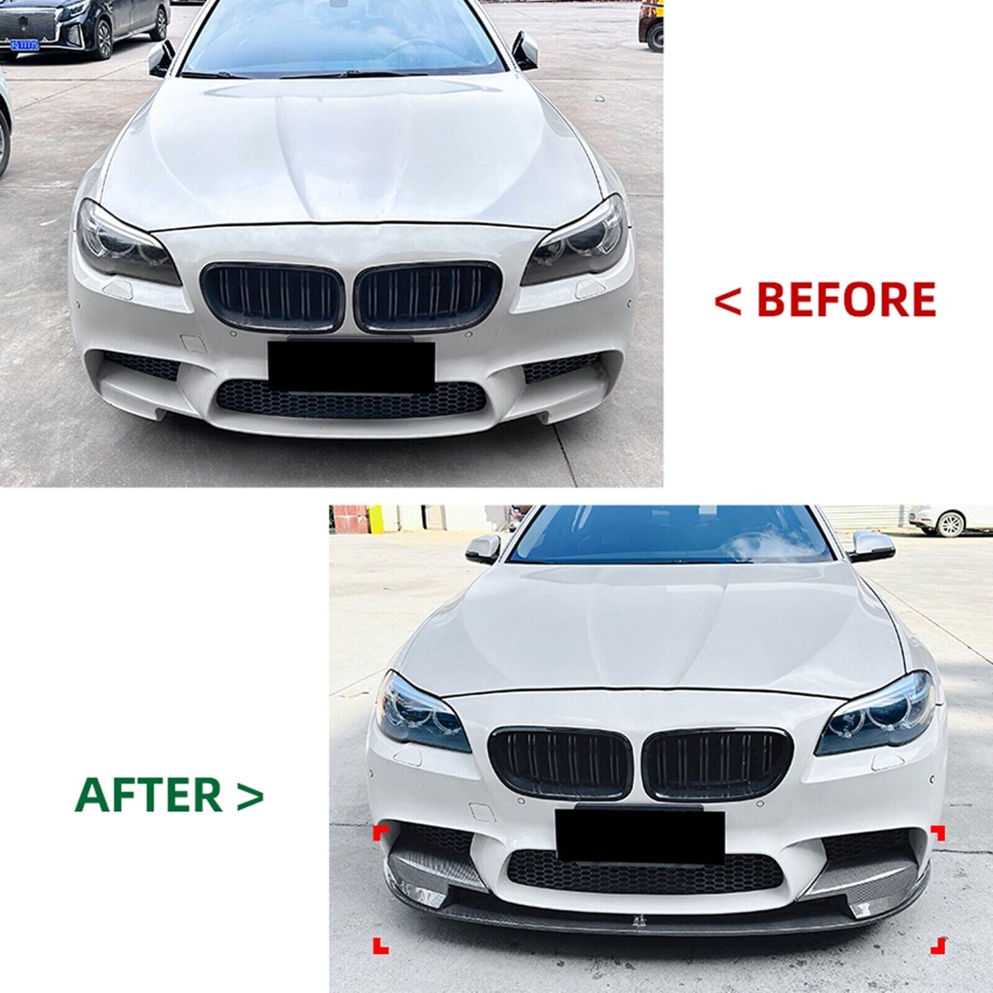 Front Bumper Spoiler Lip Side Corner Cover For BMW 5 Series F10 F11 M5 2012-2016