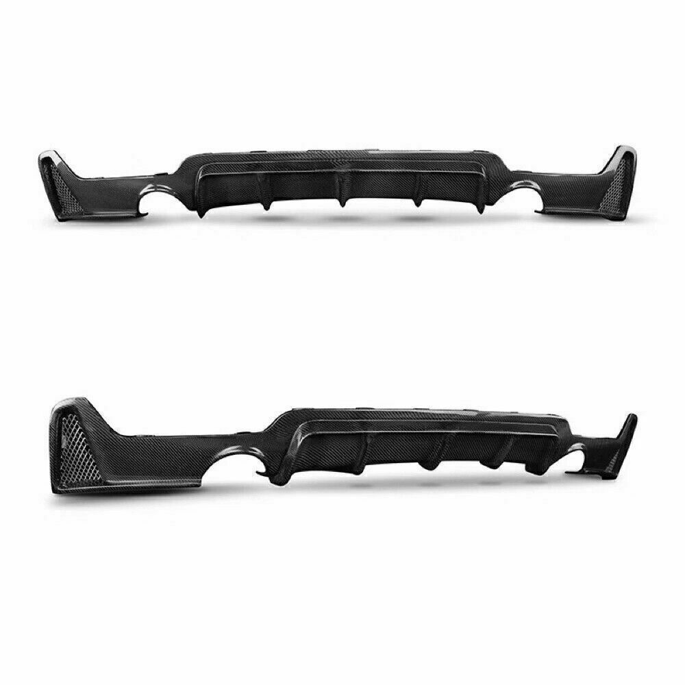 Carbon Fibe Rear Bumper Diffuser Dual Tip Exhaust For BMW F32 F33 435i M Sport