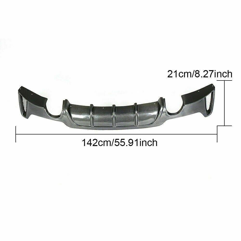 Carbon Fibe Rear Bumper Diffuser Dual Tip Exhaust For BMW F32 F33 435i M Sport