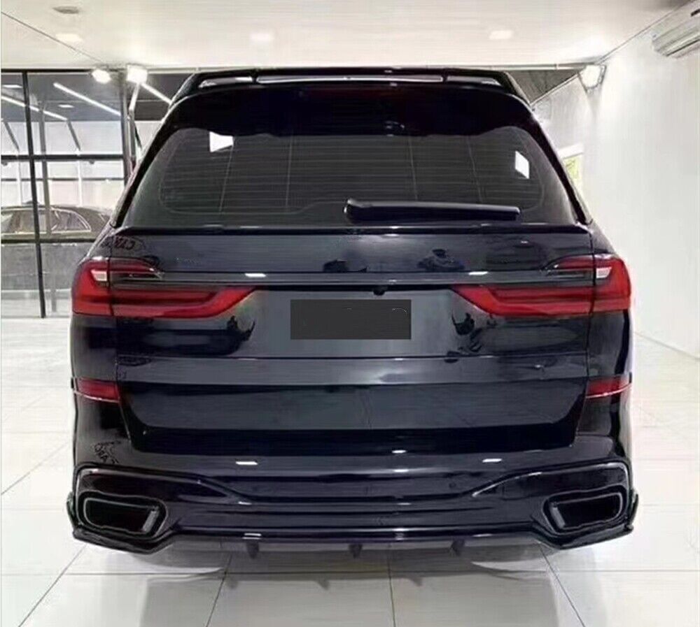 Carbon Fiber Look Rear Bumper Diffuser Lip For BMW G07 X7 M-Sport 2019-24 Black