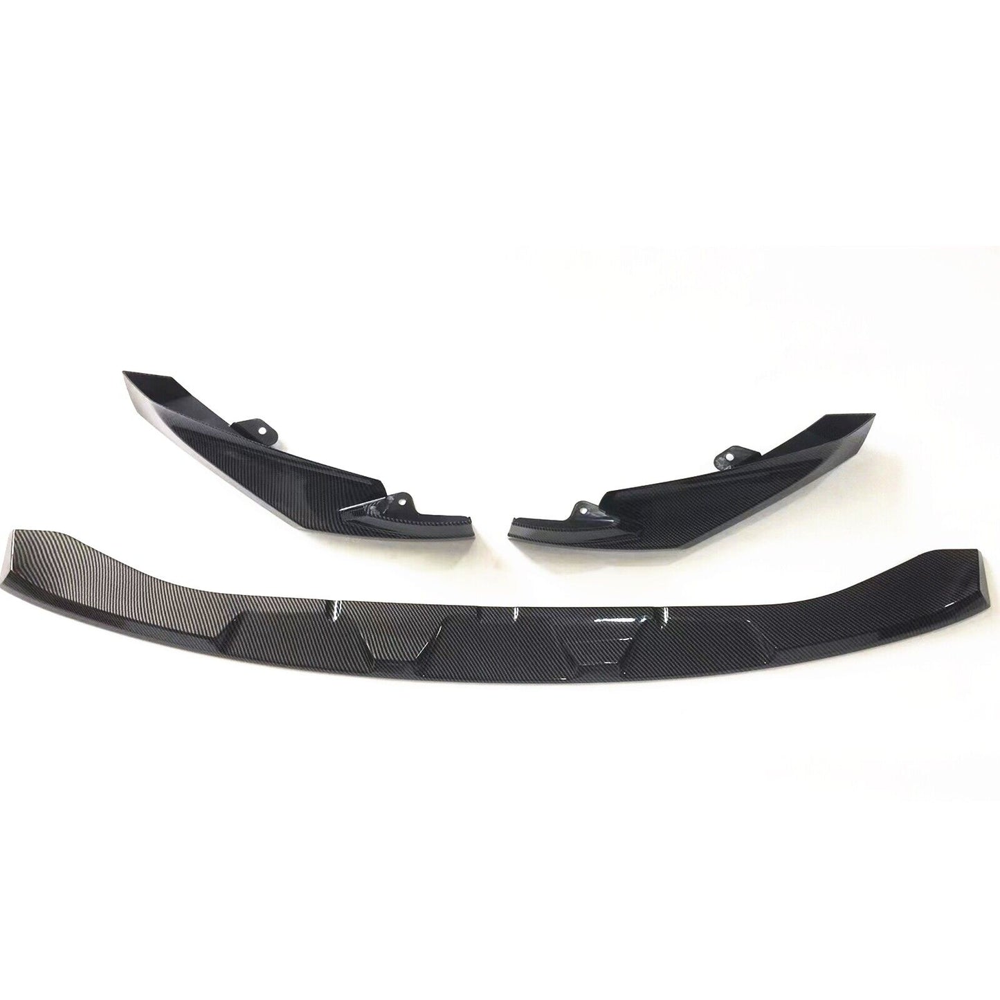 1Set Front Bumper Spoiler Lip For BMW G80 M3 G82 M4 2021-2024 Carbon Fiber Look