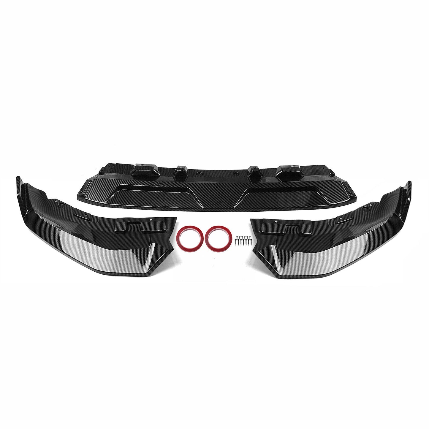 Front Bumper Spoiler Lip For BMW G07 X7 2024 Competitive Black Carbon Fiber Look