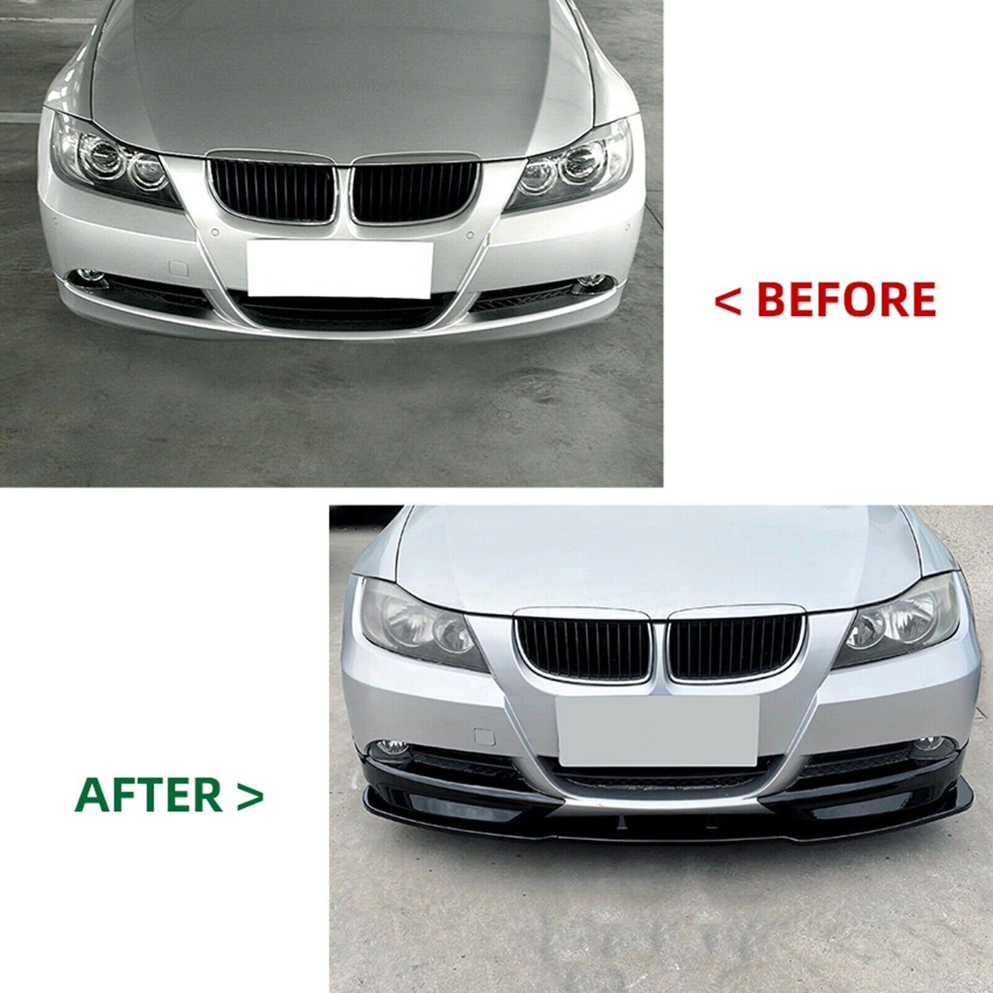 Front Bumper Spoiler Lip Side Cover For BMW 3 Series E90 E91 2005-2008 CB Style