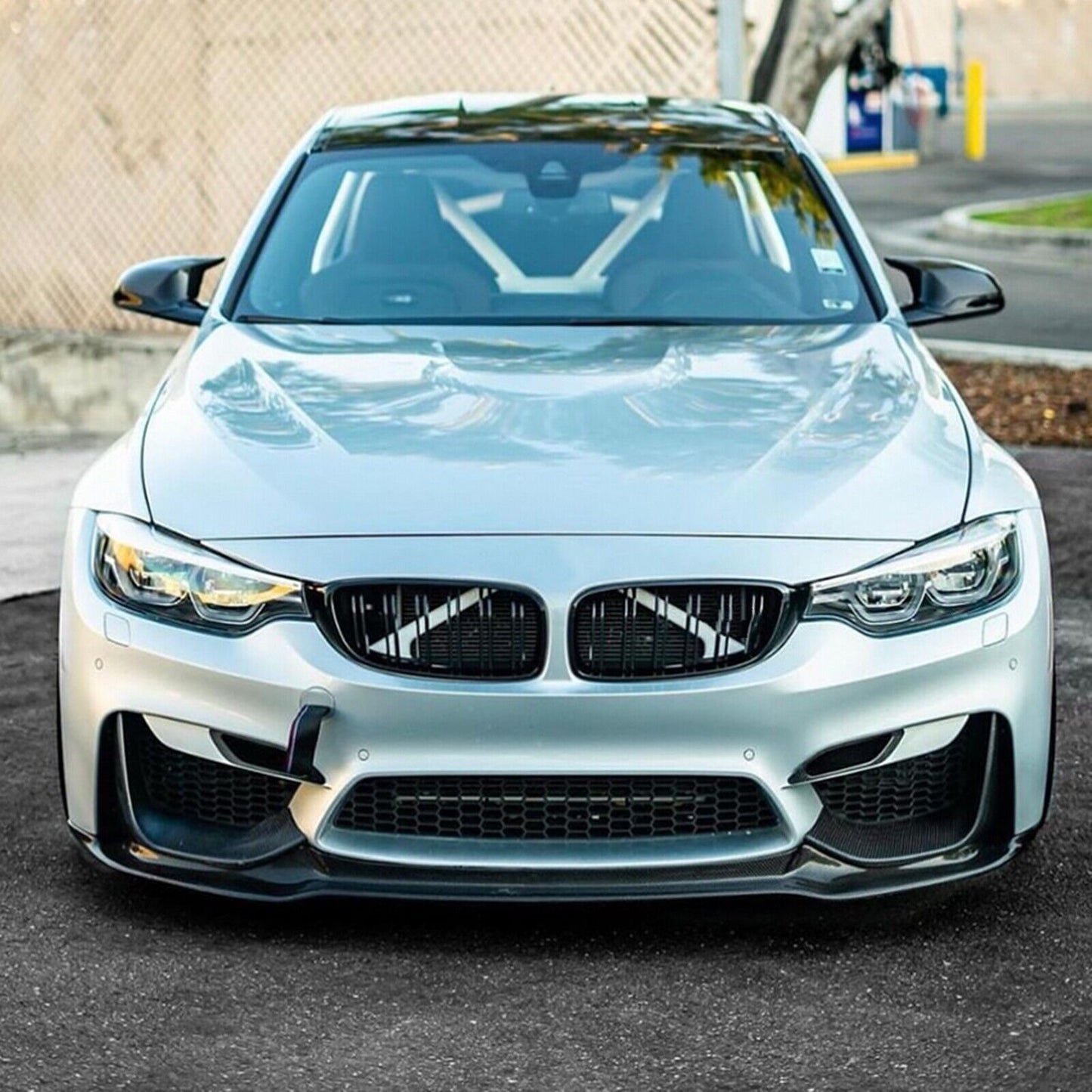 1Set Front Bumper Splitter Lip For BMW M3 F80 M4 F82 F83 2015-2020 Glossy Black