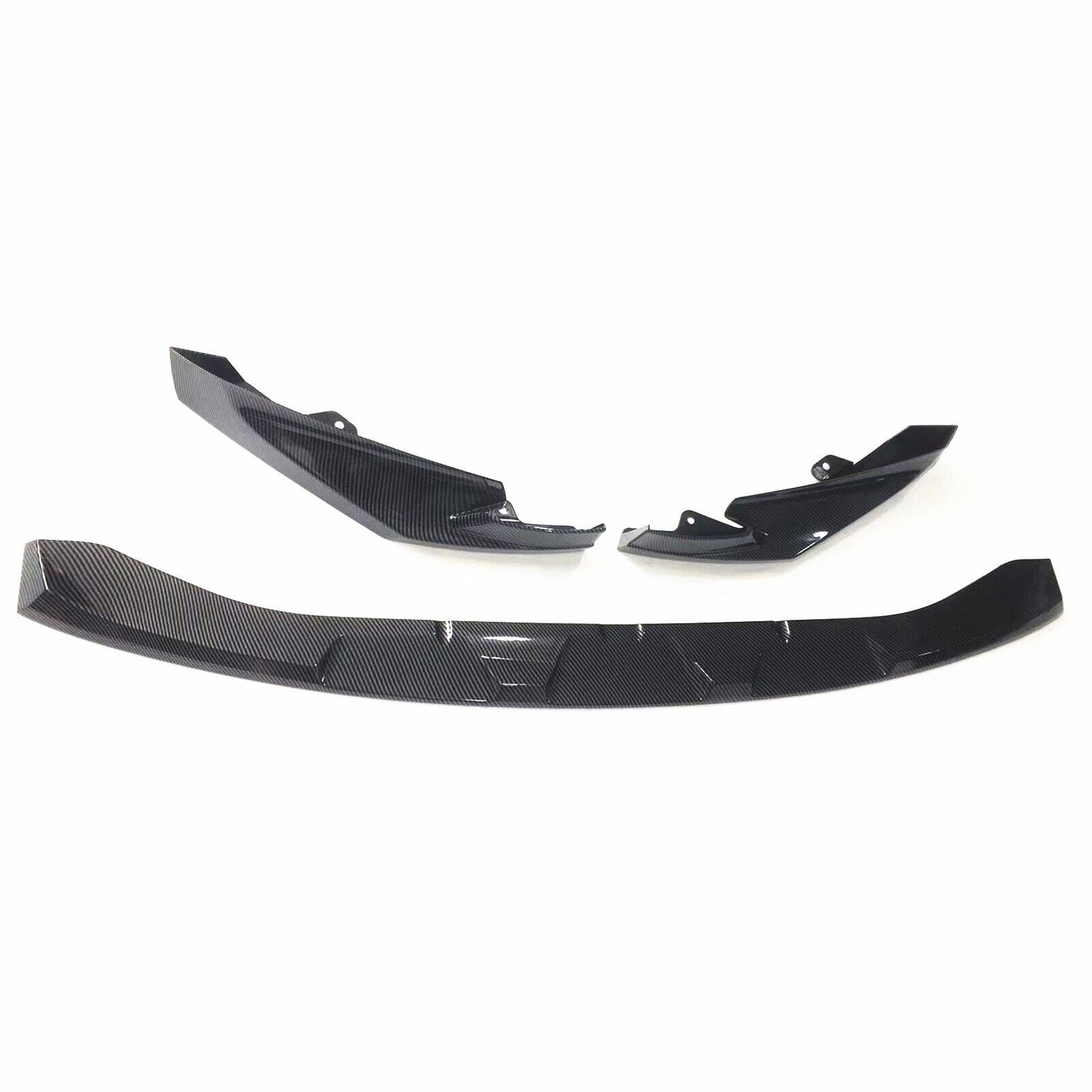 1Set Front Bumper Spoiler Lip For BMW G80 M3 G82 M4 2021-2024 Carbon Fiber Look