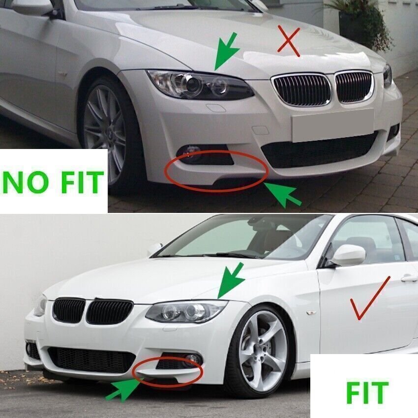 Car Front Bumper Side Splitter Set For BMW E92 E93 LCI M Sport 2010-14 CB Style