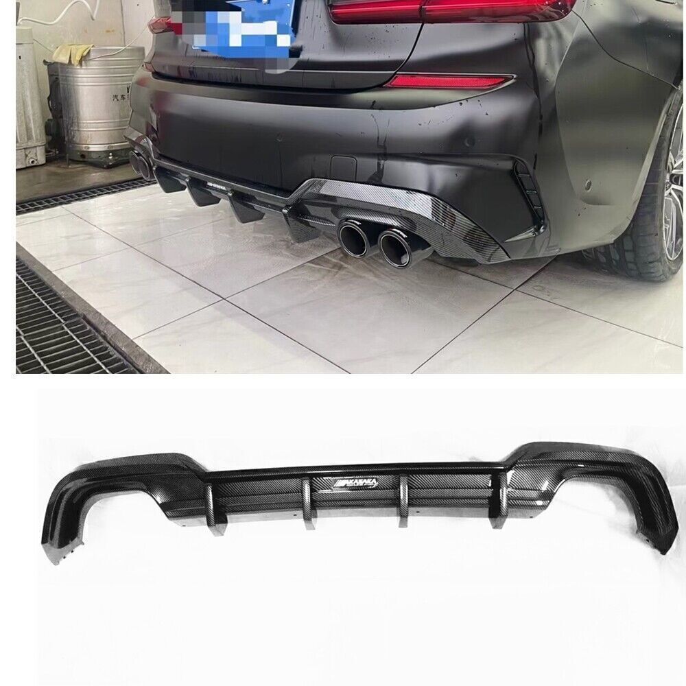 AKASAKA Black Car Rear Diffuser Lip Fit For BMW G20 325i 325LI M Sport 2019-2020