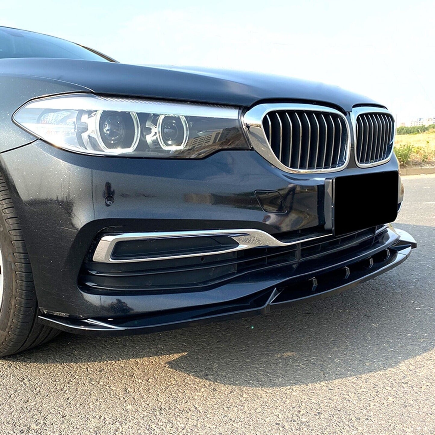 Front Spoiler Front Lip Glossy Black For BMW G30 5 Series 525i 530i 2017-2019