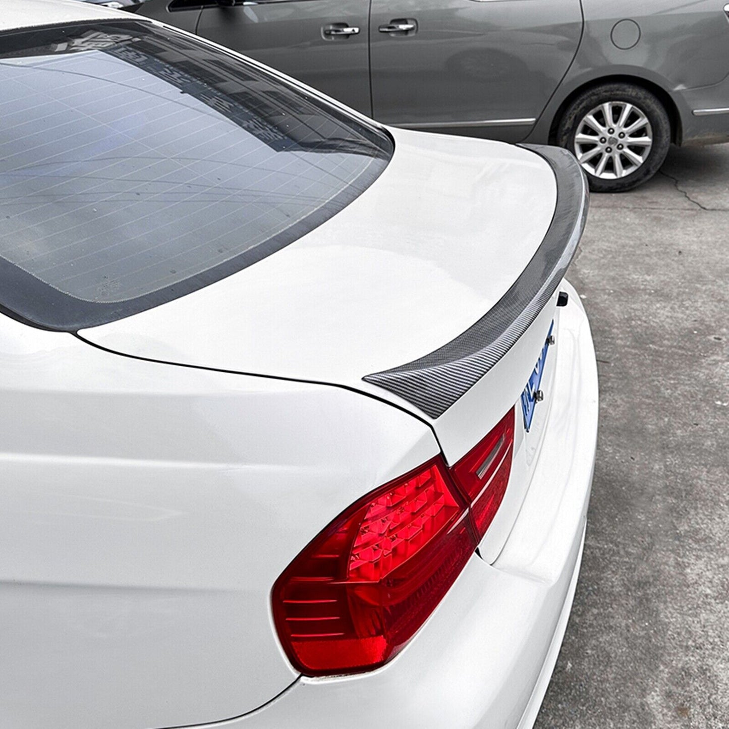 Rear Trunk Spoiler Wing Fit For BMW 3 Series E90 2005-2012 4DR Carbon Fiber Look