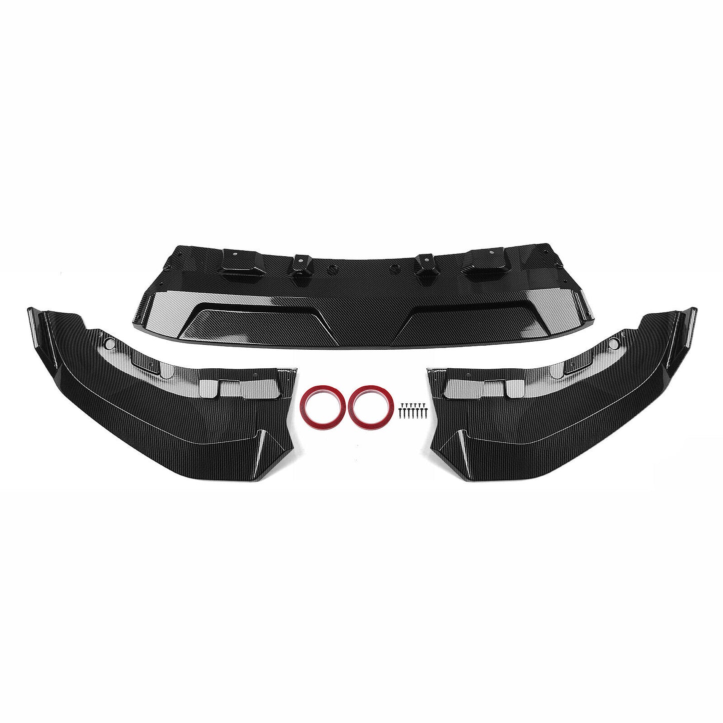 Front Bumper Spoiler Lip For BMW G07 X7 2024 Competitive Black Carbon Fiber Look