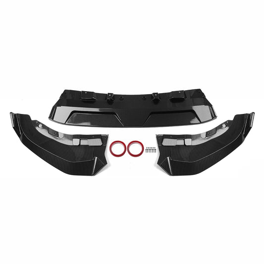 Front Bumper Spoiler Lip For BMW G07 X7 2024 Competitive Black Carbon Fiber Look