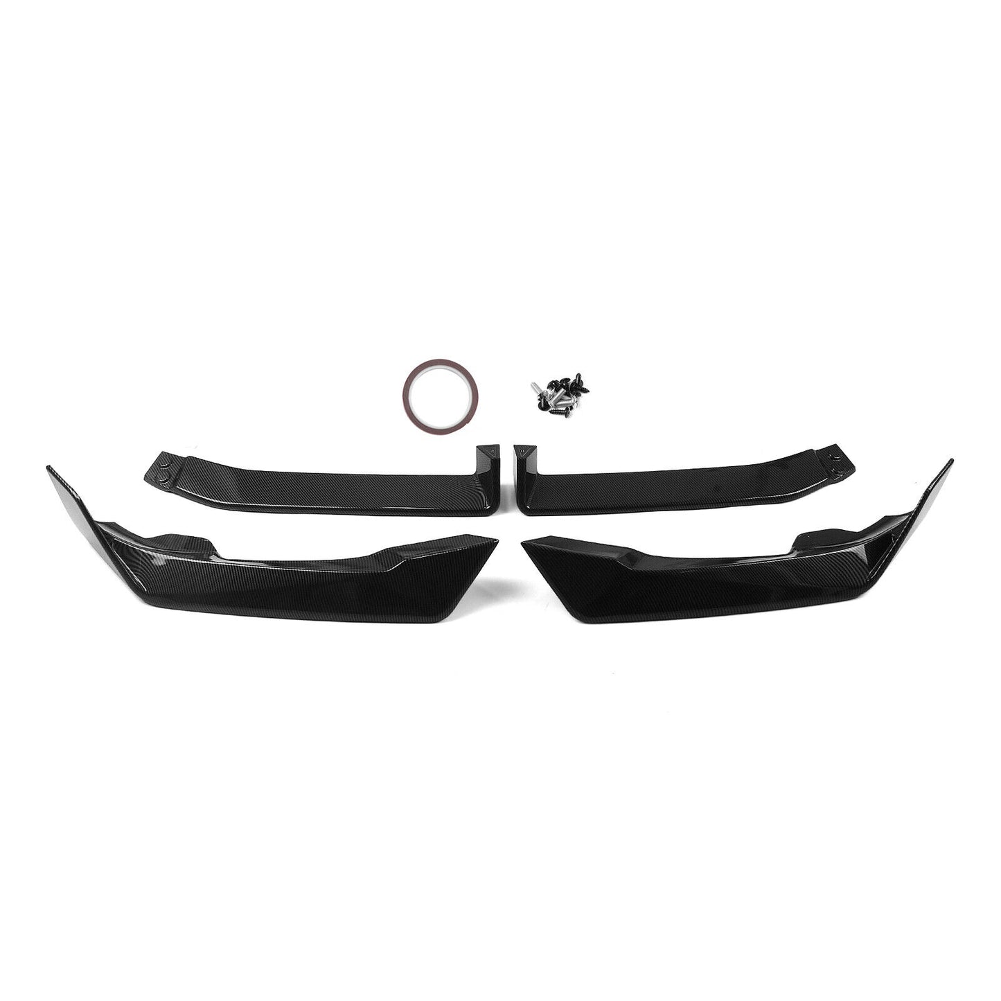 Car Front Bumper Spoiler Lip Kit For BMW X6 G06 LCI 2023-2024 Carbon Fiber Look