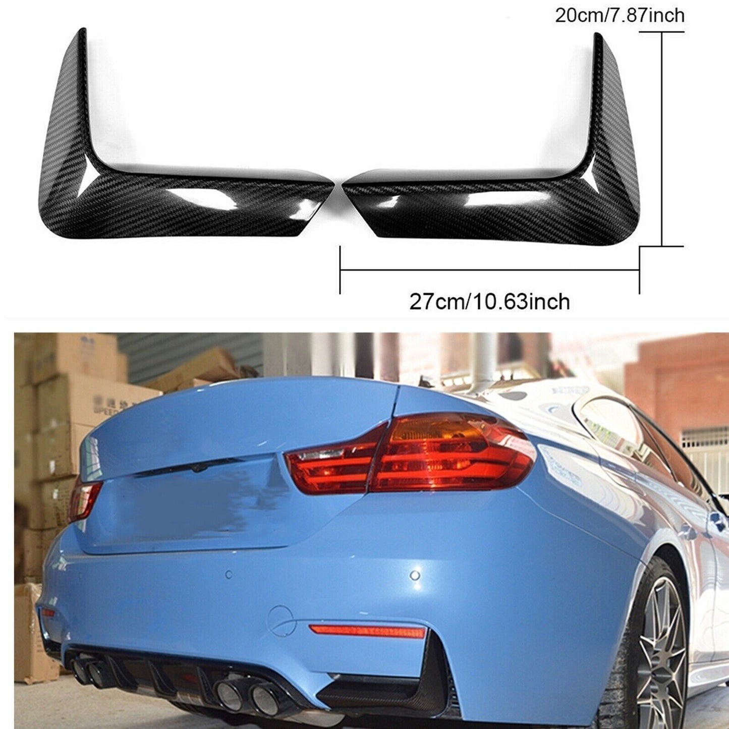 1Set Carbon Fiber Rear Bumper Splitter Cover For BMW F80 M3 F82 F83 M4 2014-2020