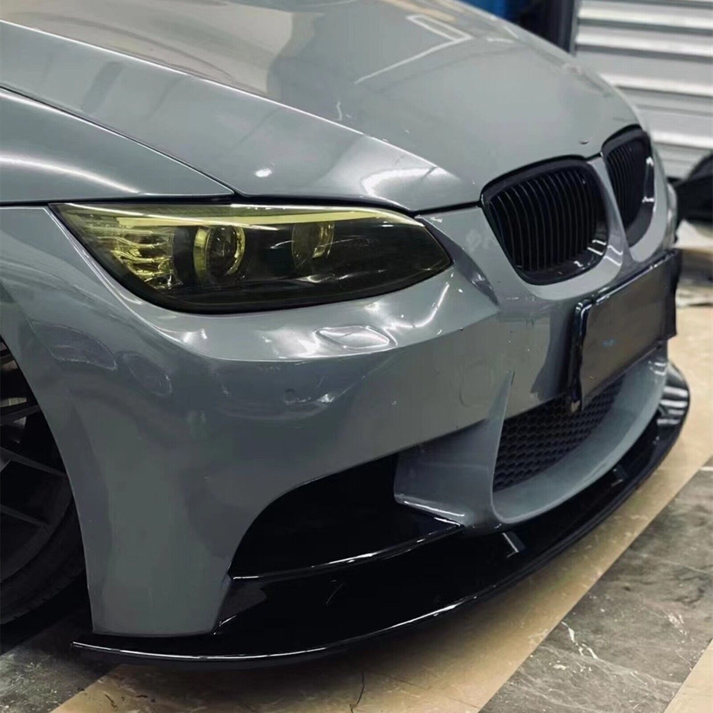 1Set Front Bumper Spoiler Wing Lip For BMW E92 M3 2007-2013 Carbon Fiber Look