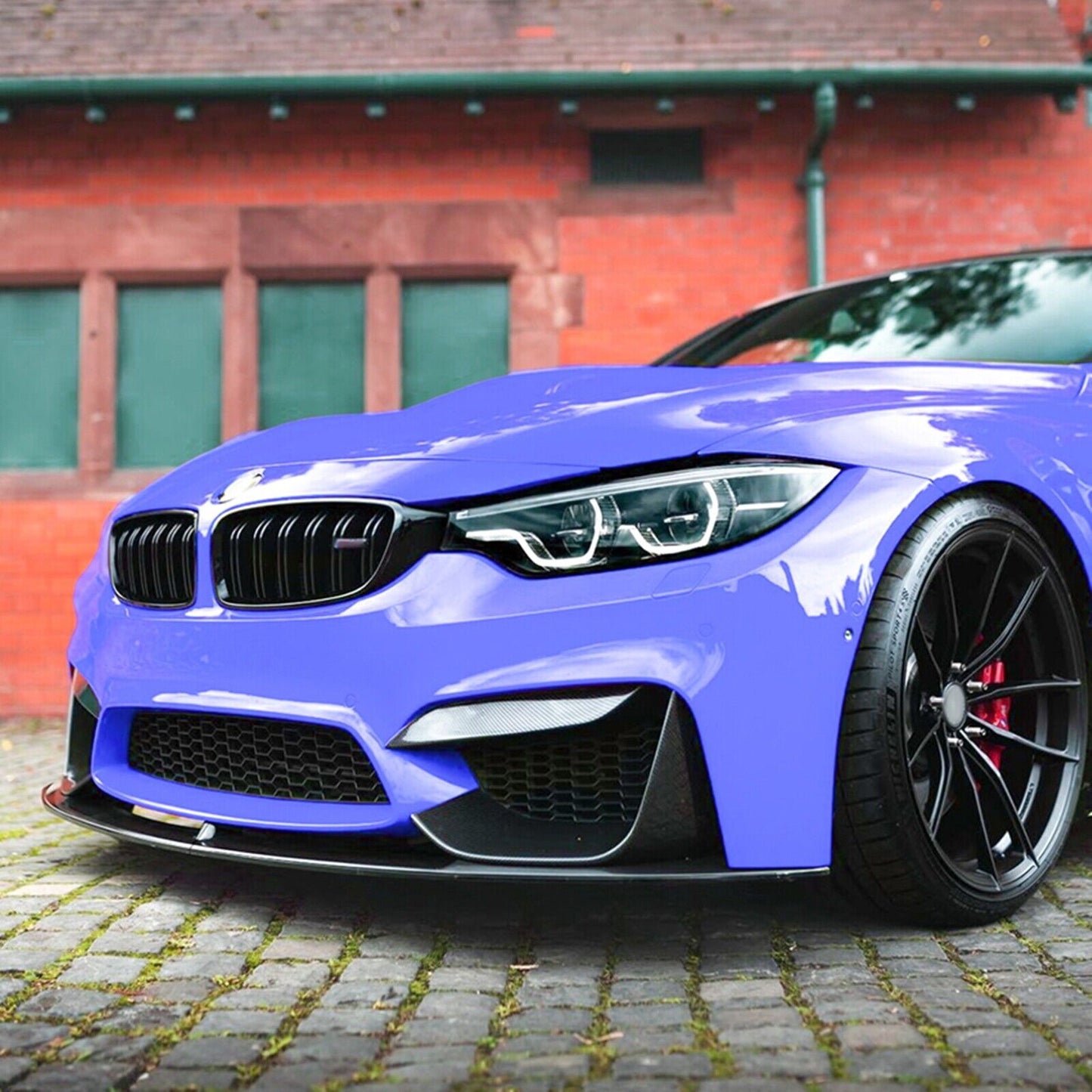 Front Bumper Spoiler + Air Vent Cover For BMW F80 M3 F83 F82 M4 2015-20 Carbon Fiber