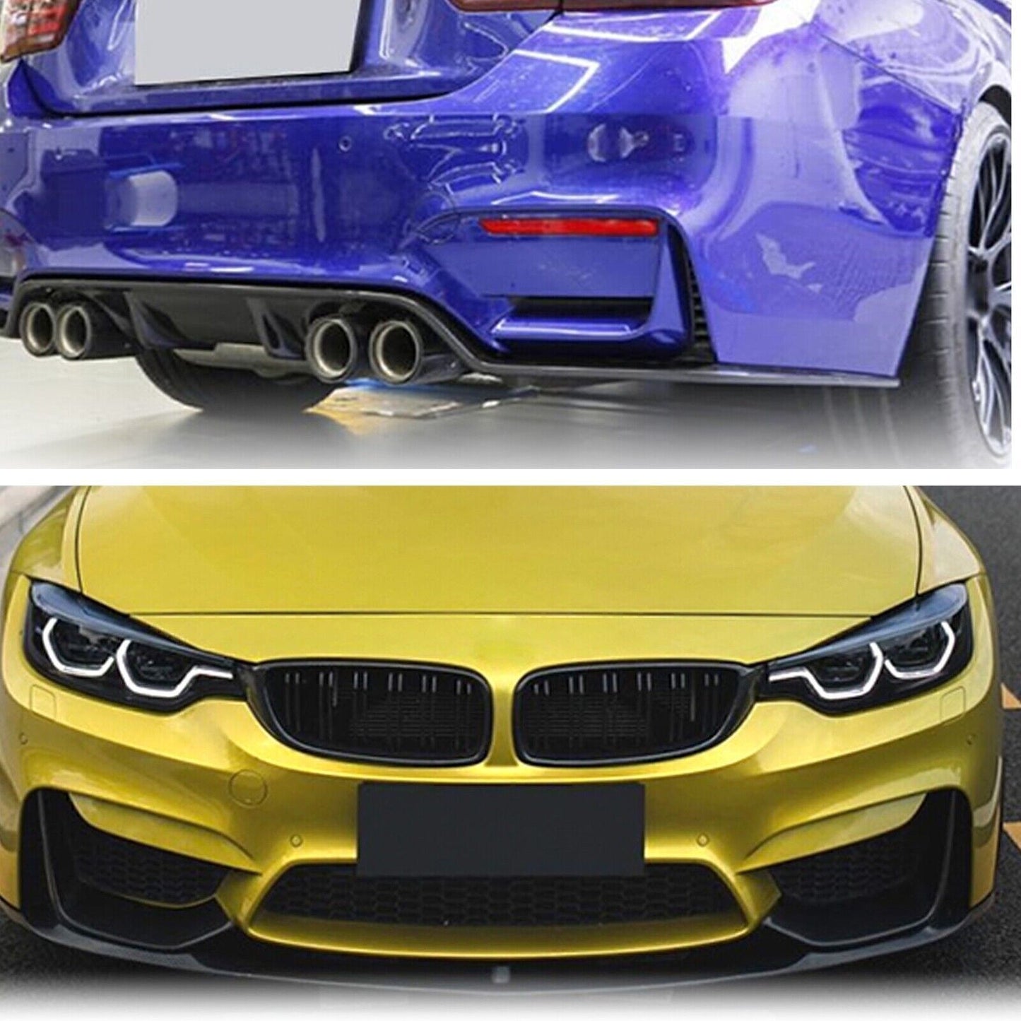 Car Front Lip Rear Bumper Diffuser Kit For BMW F80 F82 F83 2015-2020 Gloss Black