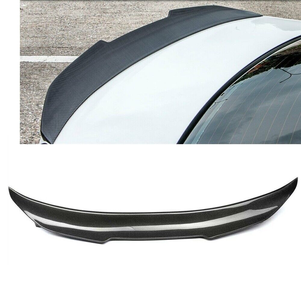 Carbon Fiber Car Rear Trunk Spoiler Lip For BMW F82 M4 Coupe 2015-20 2Door Black