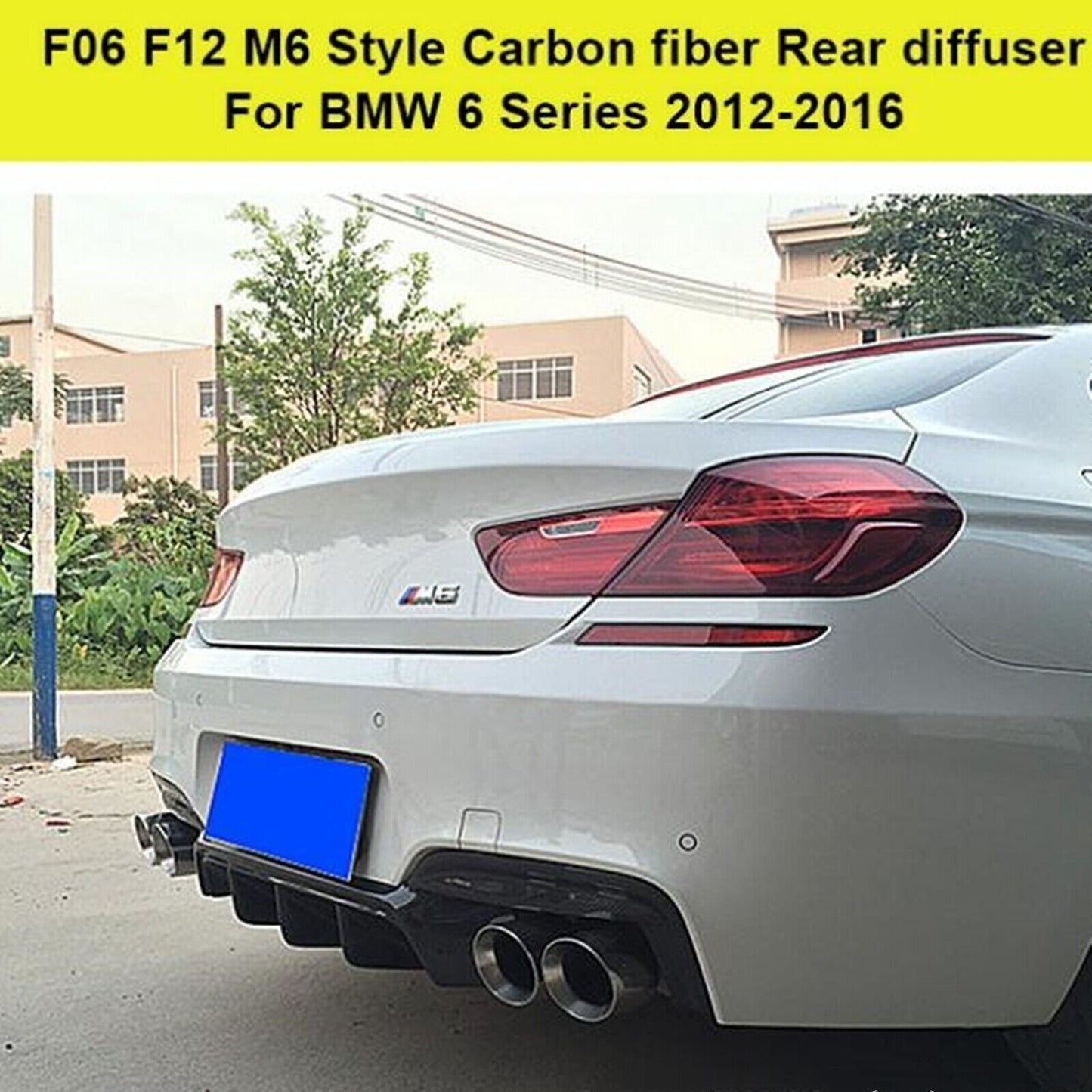 Matte Black Rear Bumper Diffuser Lip For BMW F06 F12 F13 M Sport M6 2012-2016