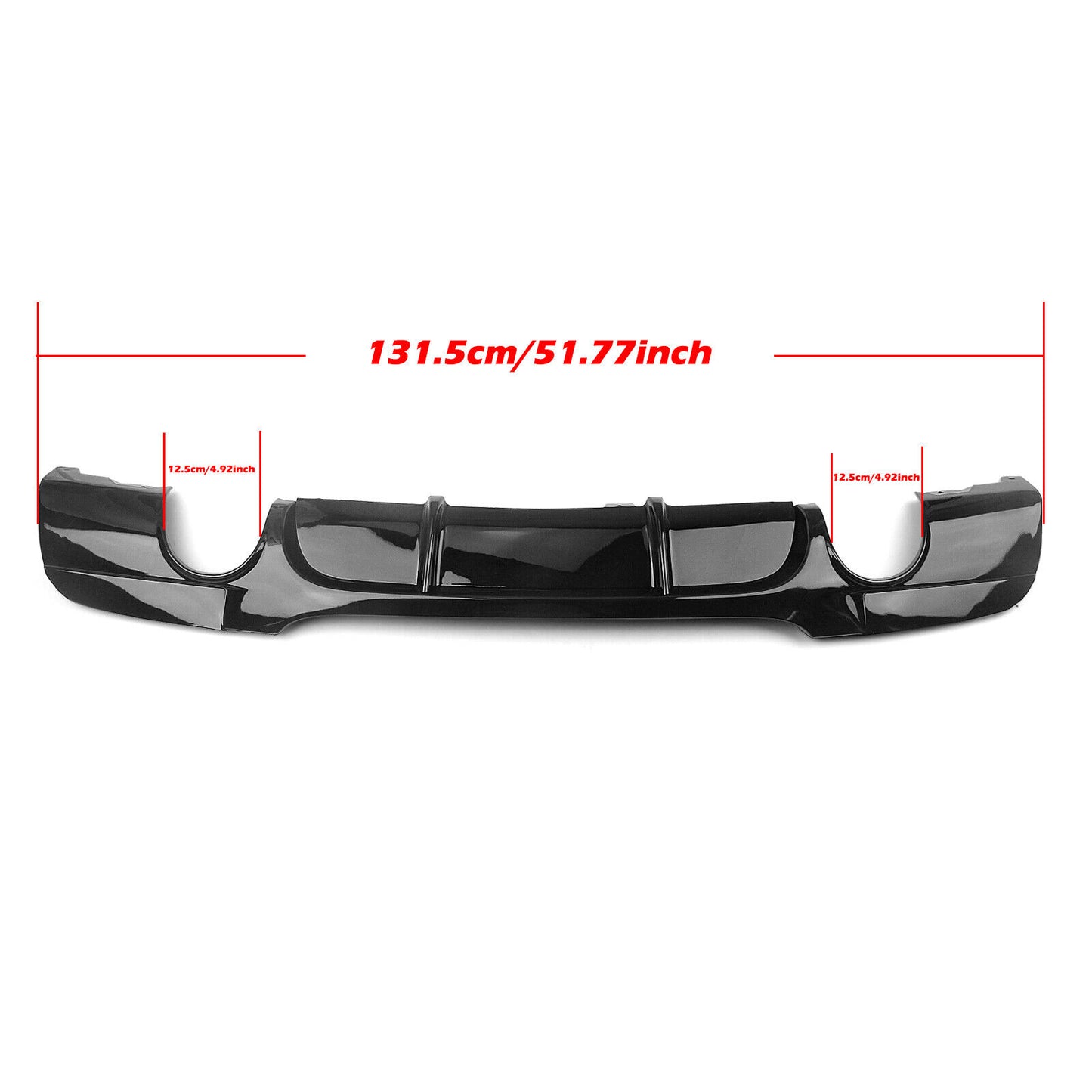 Rear Bumper Diffuser Lip Dual Exhaust Pipe Fit For BMW E90 E91 M Sport 2005-2012