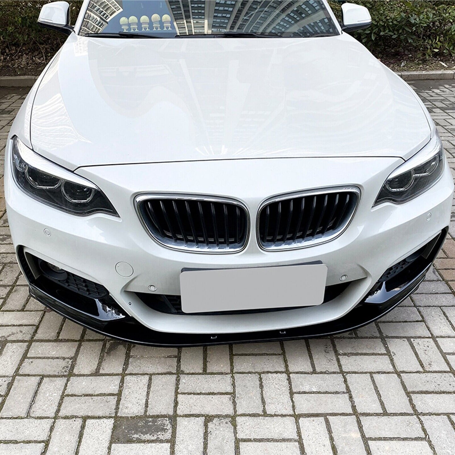 1Set Black Front Bumper Spoiler Lip Side Cover For BMW F22 F23 M Sport 2014-2021