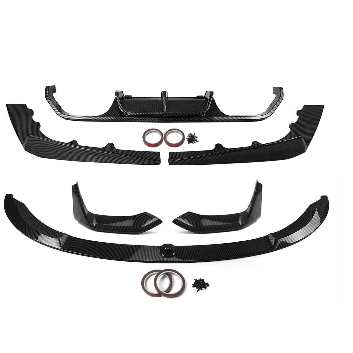 Rear Diffuser+Front Bumper Spoiler Set For BMW F80 F82 F83 2015-2020 Carbon Look