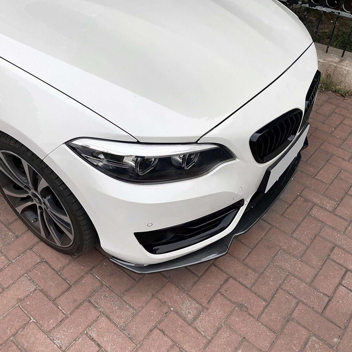 Front Bumper Spoiler Lip For BMW 2 Ser F22 220i 225i 228i 2014-2019 Carbon Style