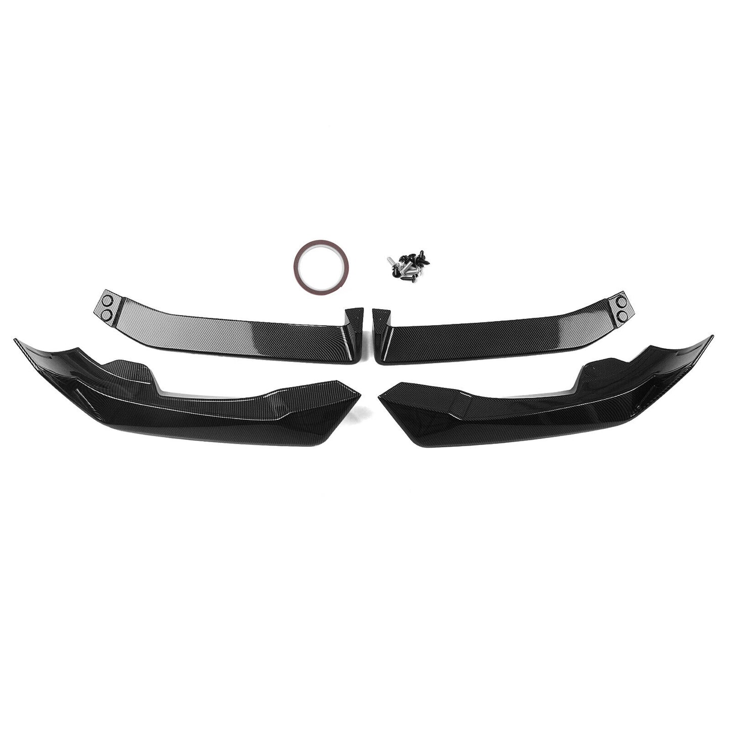 Car Front Bumper Spoiler Lip Kit For BMW X6 G06 LCI 2023-2024 Carbon Fiber Look