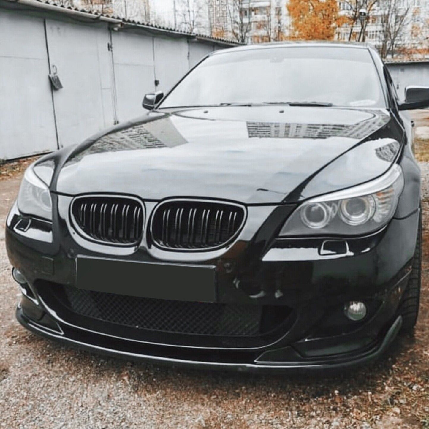 Front Bumper Spoiler Lip For BMW 5Ser E60 E61 M Sport 2005-10 Carbon Fiber Look