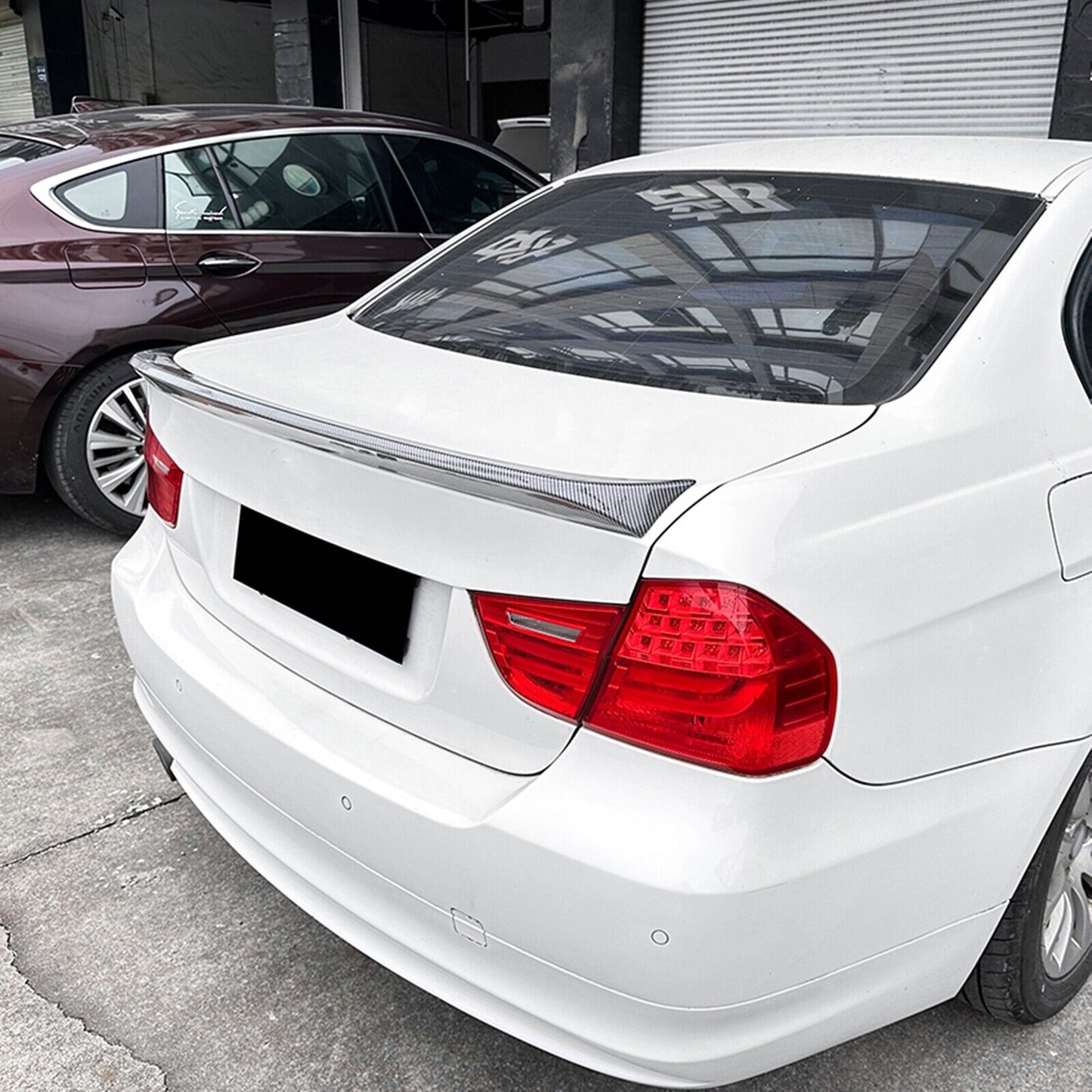 Rear Trunk Spoiler Wing Fit For BMW 3 Series E90 2005-2012 4DR Carbon Fiber Look