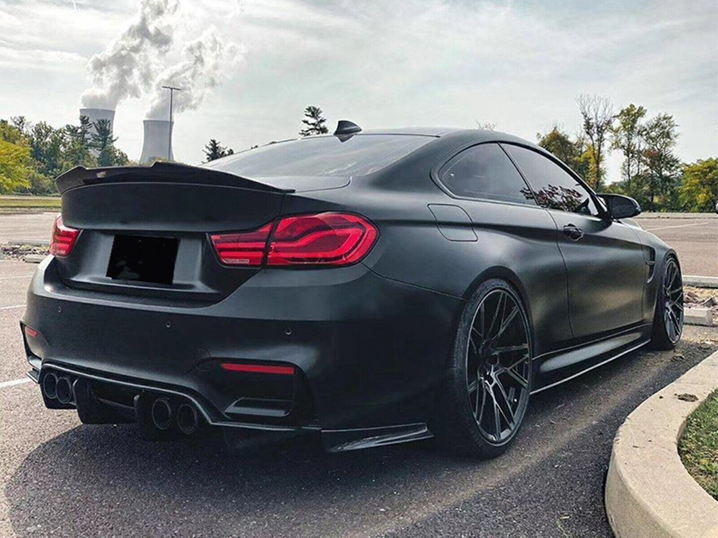 Gloss Black Rear Trunk Spoiler Lip Wing PSM For BMW 3 Series F30 F80 M3 2015-18