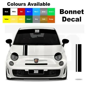 Compatible For Abarth Fiat 500 595 Bonnet Stripe Punto Decal Graphic Sticker Livery Badge