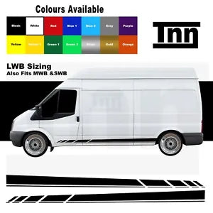 Side Stripe Stickers Vinyl Decals Graphics For Ford Transit LWB MWB SWB Van