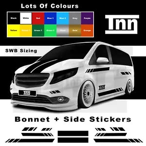 Stickers for Mercedes Vito Side Stripes Decals Graphics Vinyl Van Sticker L1 SWB