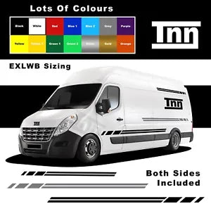 Stickers for Renault Master EXLWB L4 Side Stripes Graphics Decals Camper Vans