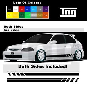 For Honda Civic Stickers Type R S ES EP FK FD FN EG Racing Stripes Decals Hatch