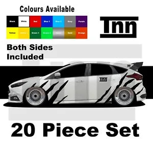 For Ford Focus Fiesta Escort ST RS Tiger Stripes Decals Stickers Vinyls Graphics