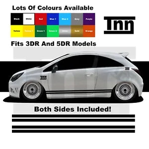 For Vauxhall Corsa VXR SRI SXI Stickers Decals Graphics Side Stripe Car Opel