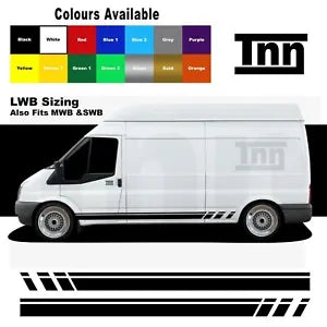 For Ford Transit Stickers LWB SWB MWB Side Stripe Vinyl Graphics Decals Vans