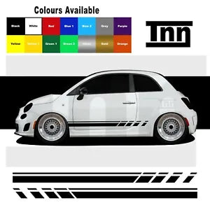 Side Stripe Stickers Decals Vinyl Graphics For Abarth Fiat 500 550 Punto Racing